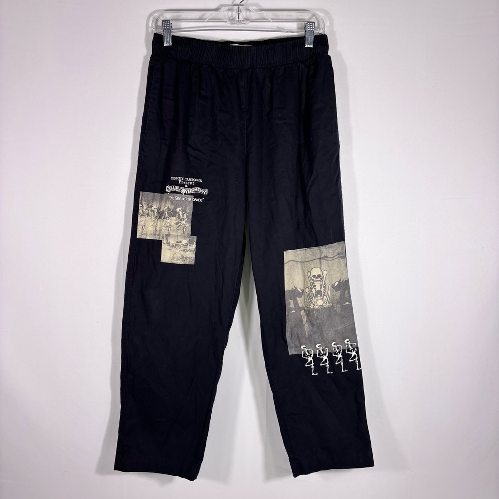 Disney Parks “Silly Symphony The Skeleton Dance” Black Graphic Pants Size Small